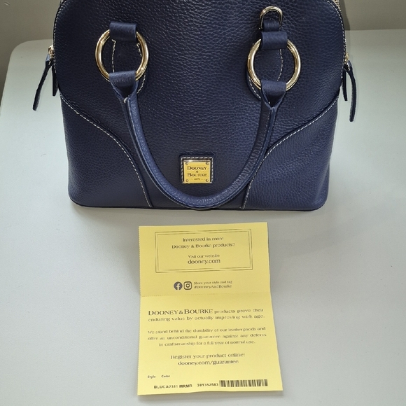 Dooney & Bourke Blue Leather Satchel - Picture 12 of 16